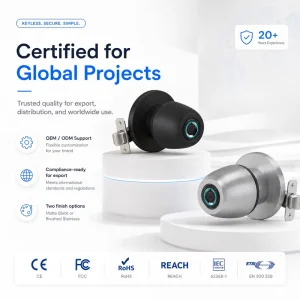 Modern Design Direct Supply Zigbee Tuya Smart Door Lock Password Fingerprint Knob Lock for Smart Home Security