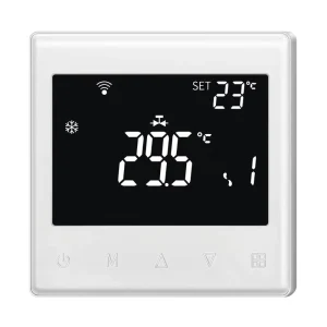 Modern Design Glass LCD Display Panel Wifi Thermostat for Air Conditioning Temperature Control Tuya Thermostat of FCU Thermostat