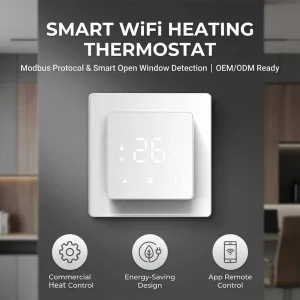 Modern Design Google Home Voice Control Room Thermostat of Child Lock Programmable Thermostat with Tuya Smart Wifi Thermostat