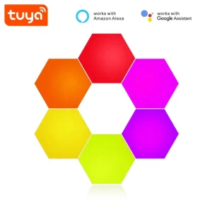 Modern Design Intelligent WiFi USB-Powered ABS Hexagon Light Smart APP Alexa Voice Control Remote Control PST-HL06