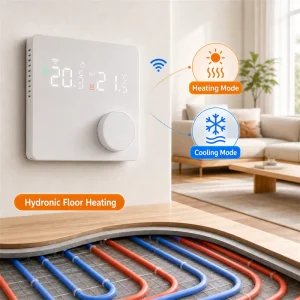 Modern Design WiFi Smart Room Thermostat with Key Lock for APP Remote Control Residential Commercial
