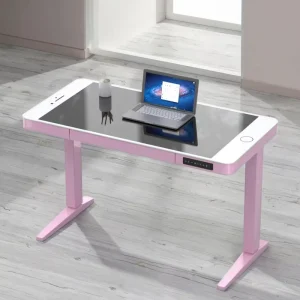 Modern Ergonomic Electric Smart Dual Motor Sit Stand Adjustable Standing Desk Tempered Glass Wide Voltage Commercial Use Office