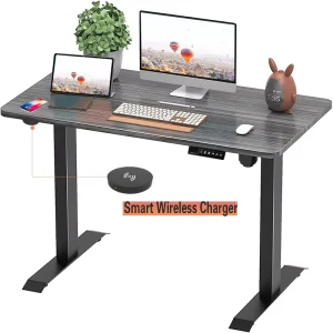 Modern Ergonomic Smart Height Adjustable Standing Desk Electric Lifting Frame Metal Wood Top Commercial Use
