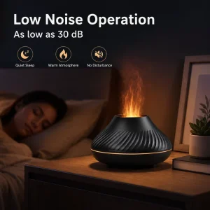 Modern Home Decor 130ml 7 Colors Changeable Fire Light Ultrasonic Aromatherapy Machine Flame Aroma Diffuser