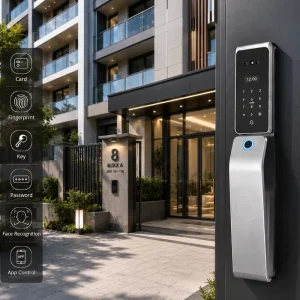 Modern Household Smart Security Electric Lock Automatic Biometric 3D Face Lock IC Card WiFi Tuya App Combination Wood Door Cloud