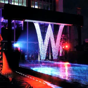 Modern Intelligent Digital Rain Curtain Outdoor Bridge Decorative Falling Water Waterfall Feature With Smart Control Lighting