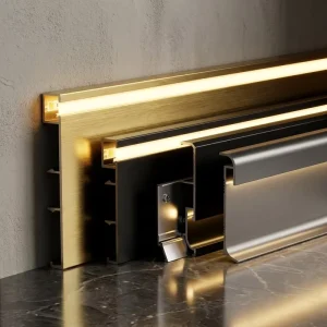 Modern LED Aluminum Skirting Board Recessed Linear Lighting with Light Channel Baseboard Trim