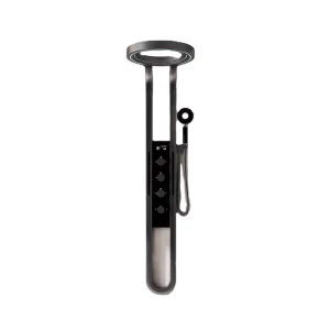 Modern Matte Black Solid Brass Shower System LED Halo Rainfall Digital Ducha Inteligente