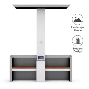 Modern Metal Intelligent Solar Bench Garden Park with Wireless Charging Bluetooth Speaker WiFi Advertising Display
