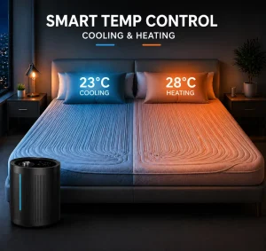Modern Professional Health Monitoring Dual Zone Control Water Cooling Heating Mattress Pad with Detailed AI Sleep Report