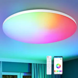 Modern RGB CCT Color Smart LED Ceiling Light I Link & BT App Running Lights with Remote Control Dimmable for Room Use