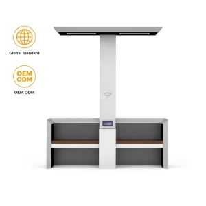 Modern Solar Metal Bench with USB Charging Ports and LED Light for Park & School Outdoor Furniture