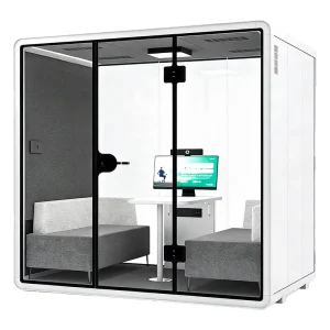 Modern Tool Free DIY Assembly Aluminum Alloy Acoustic Cabin 1 Hour Install Modular Soundproof Office Pod for Call Centers Open