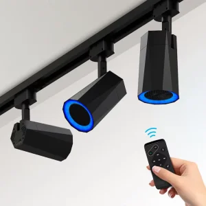 Modern Track Rail RGB LED Speaker Light Ceiling Mounted Smart Lighting System Audio ABS Material Easy Install for Home
