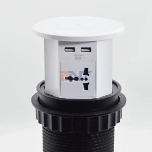 Modern Workplace Smart Plug Power Strip BNT Waterproof Tabletop Socket 4 AC Outlets 2 USB Ports IP44 Rated Compatible UK US