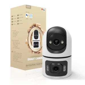 Moes Tuya WiFi Indoor Smart Camera 8MP Dual Screen Lens 2.4G 5G Infrared Night Vision Motion Detection Auto Track Two Way Audio