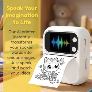 Mooden M13 Portable AI Thermal Sticker Printer for Kids 2.4G WiFi Connection Inkless with Max Paper Size 57mm Thermal Printer