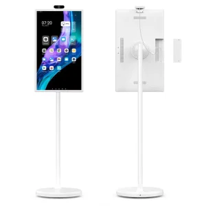 Movable Smart Touch Screen Adjustable Floor Stand Height | Android OS Indoor Wayfinding Display for Shopping Malls Elevator Use