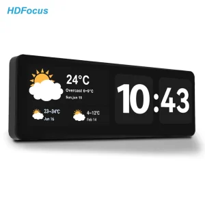 Multi Functional 21 Inch Networked Digital Clock HD LCD Screen NTP Service & Customizable Weather Broadcast for Education System