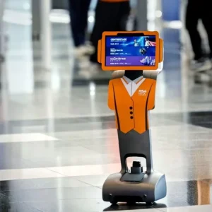 Multi Language Robot Reception Personal Assistant Smart AI Hotel Service Mobile Robot 13.3″ Touchscreen