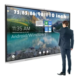 Multi Size Dual System LCD Interactive Electronic Boards 20 Point Touch Screen 4K Smart Whiteboard Android Windows OS for School