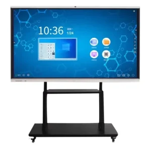 Multi Touch 40-Point LCD Interactive Whiteboard 55-98 Inch 4K UHD Floor Standing Touch Screen Smart Board Conference 48MP Camera