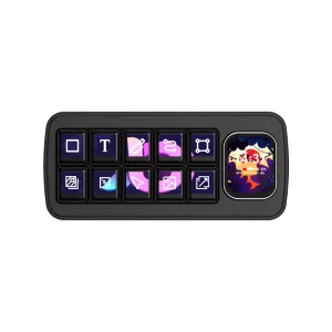 Multi function AI Voice Control Panel with 10 0.85 inch Mechanical LCD Buttons and a 2.01 inch Secondary Screen Linux + QMK