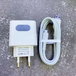 Multi port 3 USB QC3.0 Fast Charging Laptop & Mobile Phone Wall Charger with Foldable Design and Retractable Cable