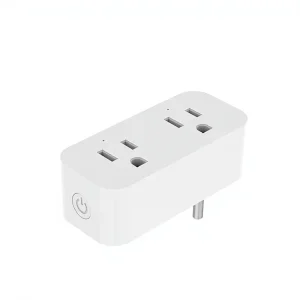 Multi-standard FCC for Tuya WiFi Wireless 15A PC Material Smart Power Control 2 Outlets Industrial Use Mini Socket