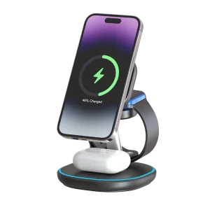 Multifunction 15W 3 in 1 Portable Wireless Charging Station Fast Magnetic Charger for Phones/watch/earphones