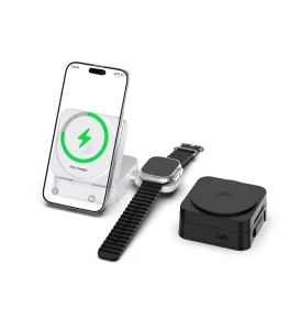 Multifunction Electric 3 in 1 Wireless Charging Stand with Type-C Fast Charge 15W for Earphones & Smart Watch