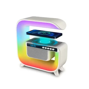 Multifunctional BT Led Night Light Speaker Alarm Clock Wireless Charging Mobile Phone 15W Colorful Subwoofer RGB Light Home