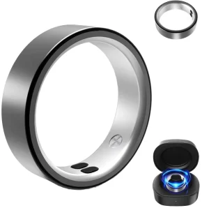 Multifunctional Sports Fitness Tracker Titanium Alloy Smart Ring Wireless Charging Waterproof Application Control
