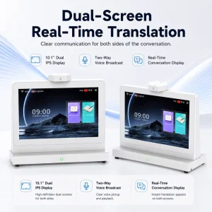 Multilingual Voice Interpreter Terminal 10.1 Inch IPS Android AI Translator 80+ Languages for Hotels Airports and Government