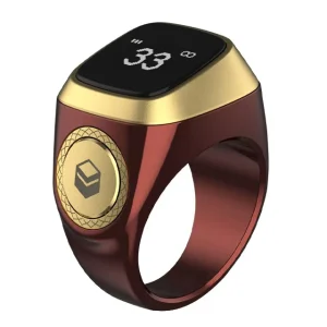 Muslim Iqibla Rotatable Health Counter Smart Ring with Tasbih Beads Function Men BT Smart Zikr Rings for Android or IOS