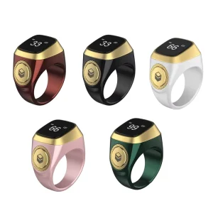Muslim Smart Tasbih Tasbeeh Counter Ring Prayer Time Reminder Electronic Iqibla Zikr Ring