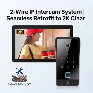 Muti Unlock Face ID NFC Palm Fingerprint 2Wire IP Intercom 2K Resolution Indoor Monitor App Control for House