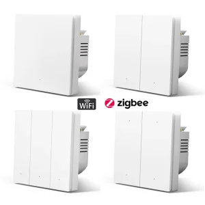 Mvava CE RoHS 1 2 3 4 Gang EU Smart Home Automation WIFI Zigbee Tuya Wall Push Button Interruptor Inteligente Light Smart Switch