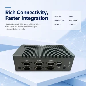 N97 Fanless Industrial Mini Computer Quad Core Embedded PC Dual Ethernet 6COM Triple DDR4 SSD Storage for Smart