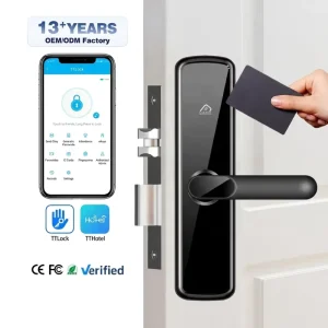 NEW Electronic Smart Hotel Lock with TTlock System TThotel Software RFID Card Lock Mortise Cloud Wood Aluminum Doors