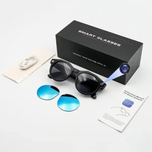 NEX Smart Glasses with 8MP Camera WIFI Transfer Chatgpt 4.0 Meeting Summary Al Translation Video Recording Sunglasses