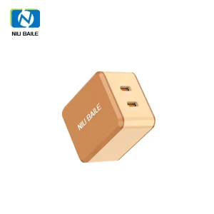 NIUBAILE 45W Universal Fast Charger Dual Type C Ports Foldable Design Fireproof PC Material PD FCP Compliance Overcharge