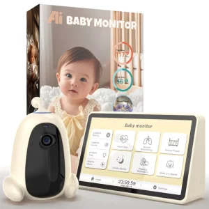 NO Wifi No App 7″ 1080P Radar Baby Monitor with Vital Sign Heart Rate Breathing Monitoring AI Crying Alarm 2MP Camera