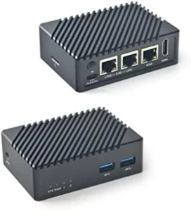 NanoPi R5S-LTS Mini Router OpenWRT with Three Gbps Ethernet Ports LPDDR4X 4GB RAM Based in RK3568 Soc