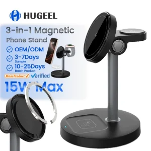New 15W Magnetic Desktop Charger 3 in 1 Magnetic Wireless Charger with Cable for Phone 16 15 Pro Max Smart Watch Earphone