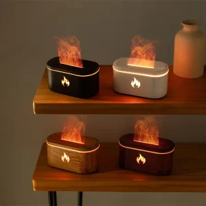 New 200ml Flame Aroma Air Diffuser Essential Oil Humidifier Electric Tabletop Colorful Light Mini USB Atomizer Home Office