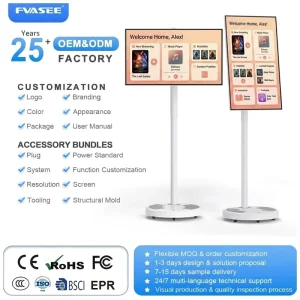 New 24 32Inch Wireless LCD Display with Remote Control 8GB 128GB Rotating Interactive Smart Monitor CE