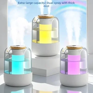 New 42L Large Capacity Plastic USB Powered Desktop Humidifier & Air Diffuser High Mist Output Ambient Lighting for Bedroom Home