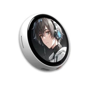 New AI Electronic Badge, Voice Activated Interactive BT Anime Peripheral, Smart IPS Touch Screen DIY Pendant App Control
