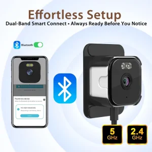 New Arrival 2K HD Dual Lens WiFi Smart Window Camera Night Vision 180 Wide Angle Memory Card Storage No Drilling